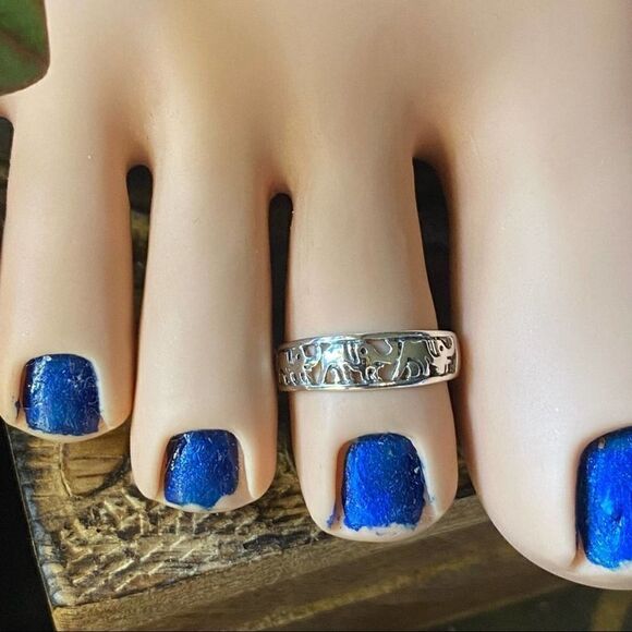 Elephant Sterling Silver Toe Ring - Picture 3 of 5